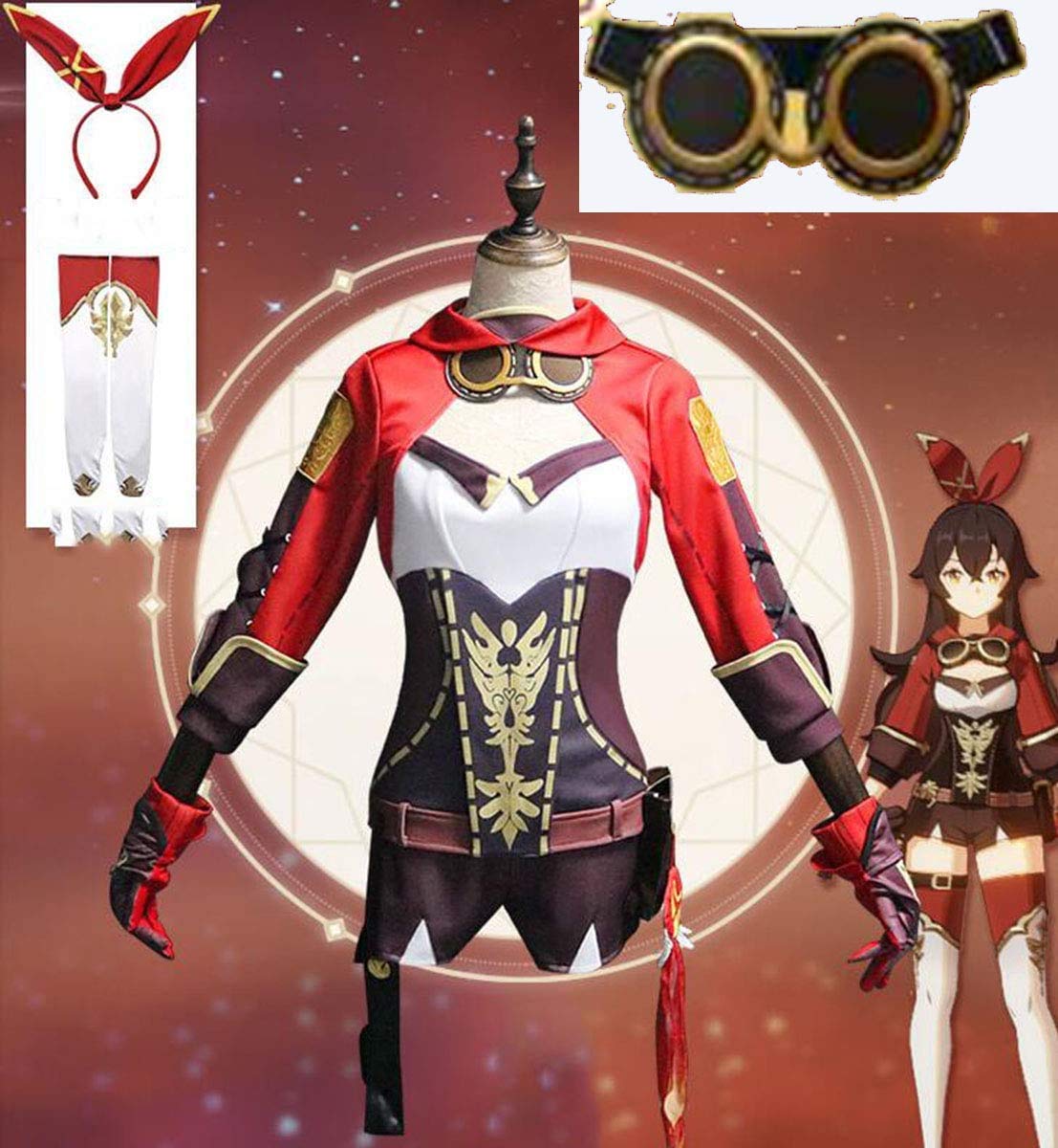 原神 げんしん モンド城 コスプレ アンバー コスプレ 衣装 ゴーグル+